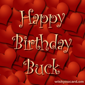 happy birthday Buck hearts card