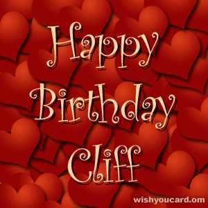 happy birthday Cliff hearts card