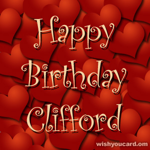 happy birthday Clifford hearts card