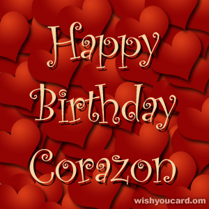 happy birthday Corazon hearts card