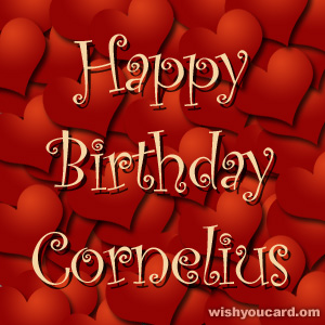 happy birthday Cornelius hearts card