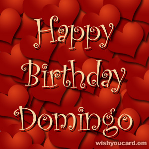 happy birthday Domingo hearts card