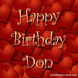 happy birthday Don hearts card