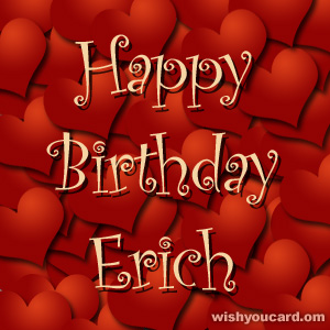 happy birthday Erich hearts card