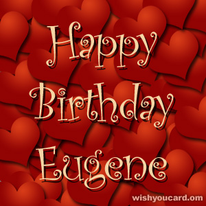 happy birthday Eugene hearts card