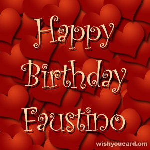 happy birthday Faustino hearts card