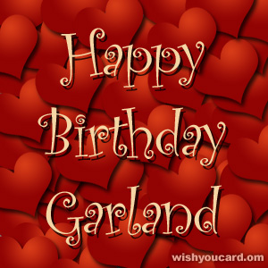 happy birthday Garland hearts card