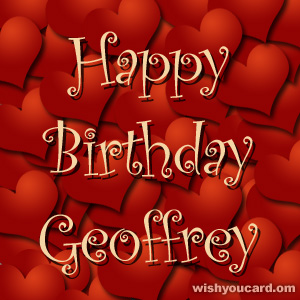happy birthday Geoffrey hearts card
