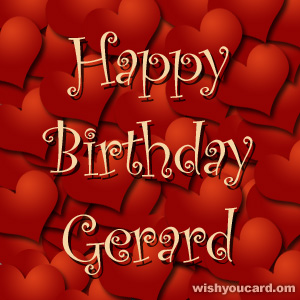 happy birthday Gerard hearts card