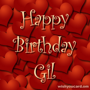 happy birthday Gil hearts card