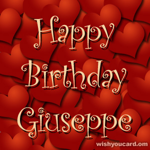 happy birthday Giuseppe hearts card