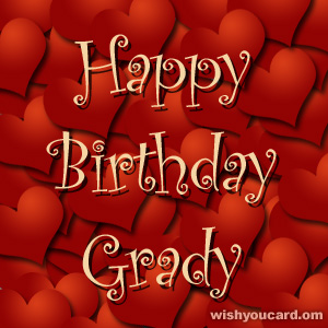 happy birthday Grady hearts card