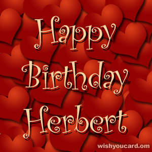 happy birthday Herbert hearts card