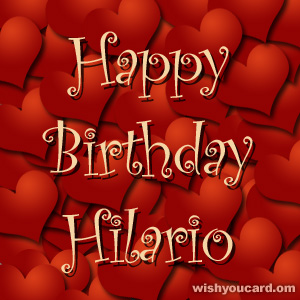 happy birthday Hilario hearts card