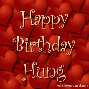 happy birthday Hung hearts card