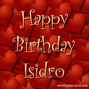 happy birthday Isidro hearts card