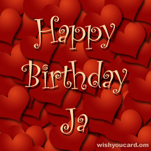 happy birthday Ja hearts card