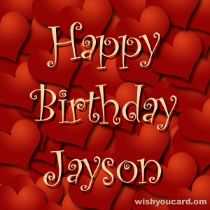 happy birthday Jayson hearts card