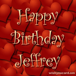 happy birthday Jeffrey hearts card