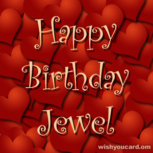 happy birthday Jewel hearts card