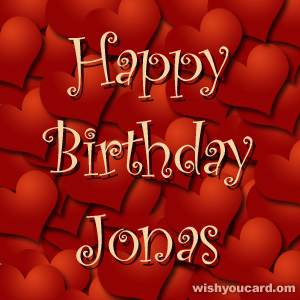 happy birthday Jonas hearts card