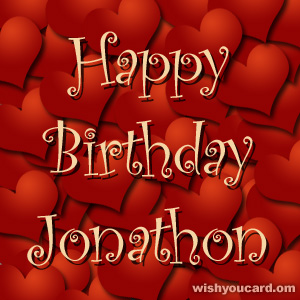 happy birthday Jonathon hearts card