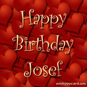 happy birthday Josef hearts card
