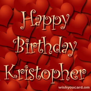 happy birthday Kristopher hearts card