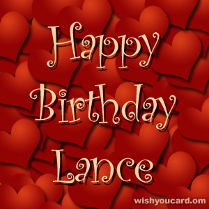 happy birthday Lance hearts card
