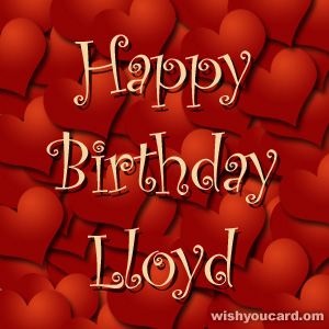 happy birthday Lloyd hearts card