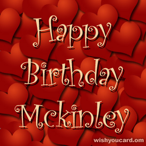happy birthday Mckinley hearts card