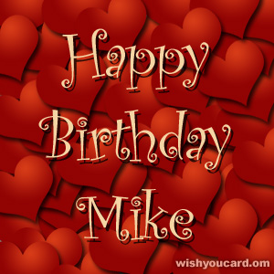 happy birthday Mike hearts card