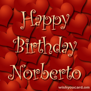 happy birthday Norberto hearts card