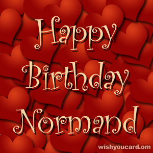 happy birthday Normand hearts card