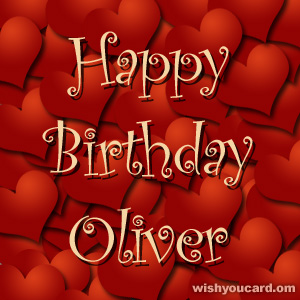 happy birthday Oliver hearts card