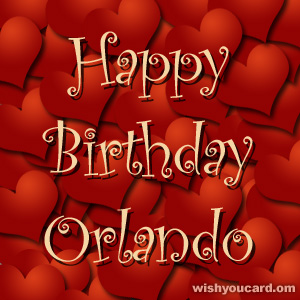 happy birthday Orlando hearts card