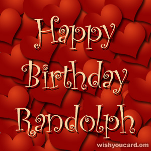 happy birthday Randolph hearts card
