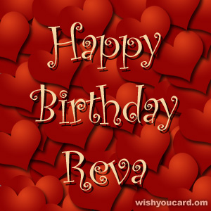 happy birthday Reva hearts card