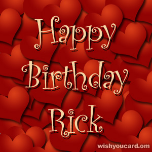 happy birthday Rick hearts card