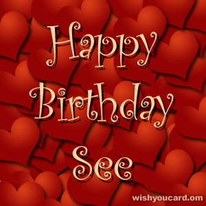 happy birthday See hearts card