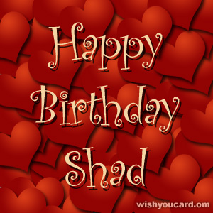 happy birthday Shad hearts card