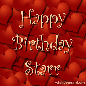 happy birthday Starr hearts card