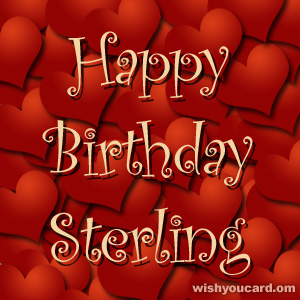 happy birthday Sterling hearts card