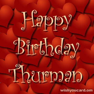 happy birthday Thurman hearts card