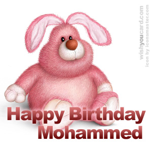 happy birthday Mohammed rabbit card
