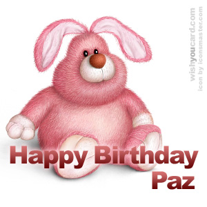 happy birthday Paz rabbit card