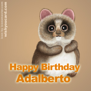 happy birthday Adalberto racoon card