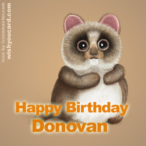 happy birthday Donovan racoon card