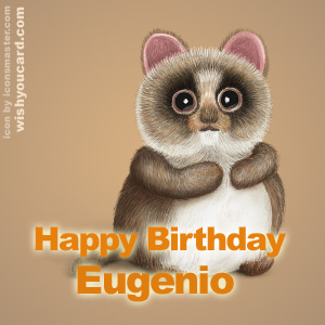 happy birthday Eugenio racoon card