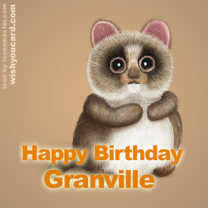 happy birthday Granville racoon card